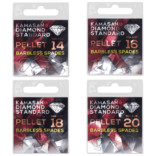 Kamasan Diamond Standard DS Pellet Barbless Spade End Hooks